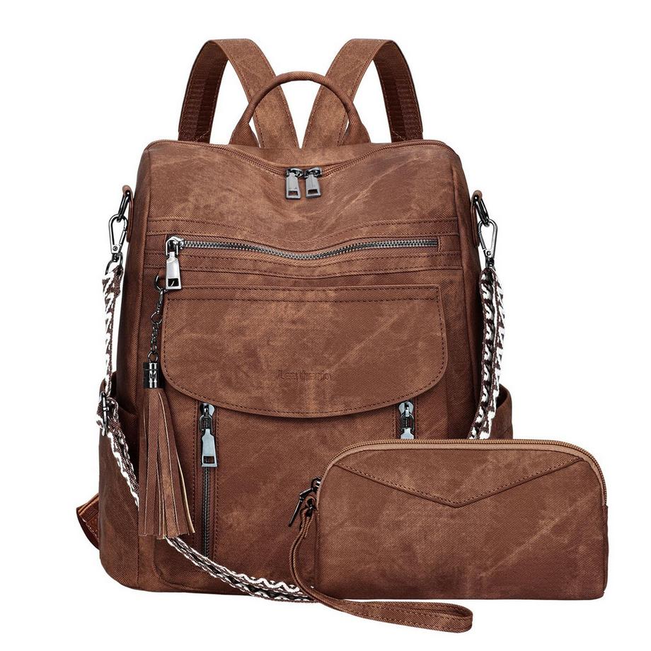 Ensemble De Sac à Dos Étanche, sac à Dos De Ville En Cuir Végétalien