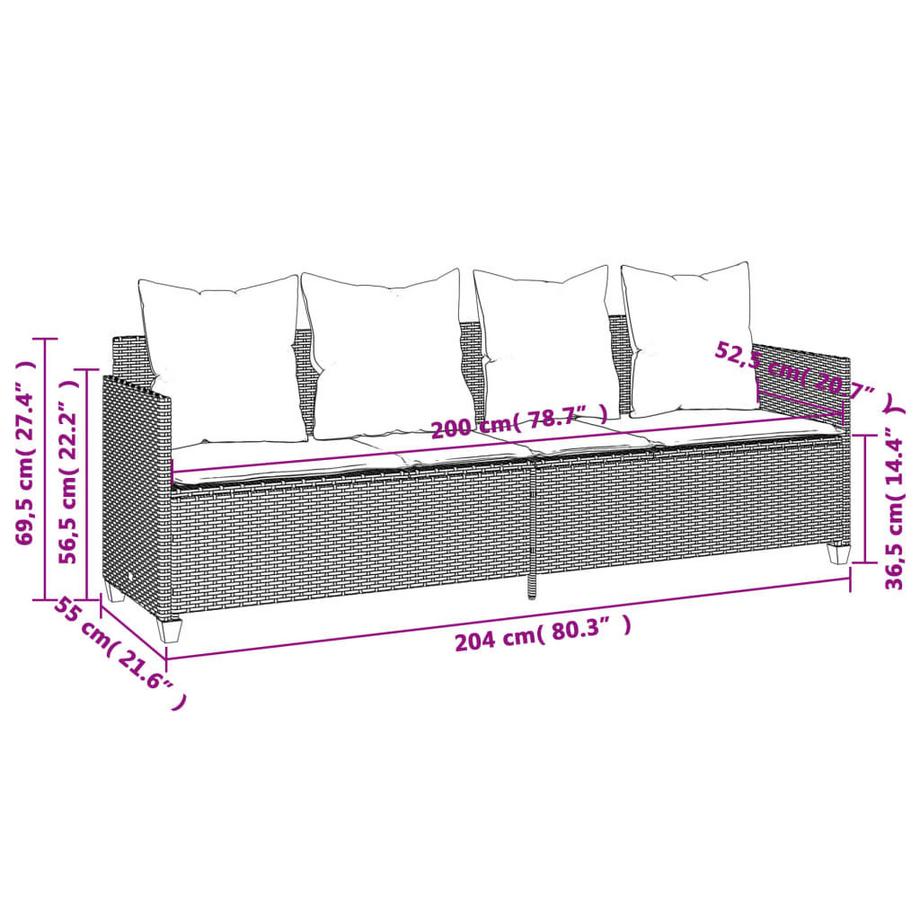 VidaXL Sonnenliege poly-rattan  