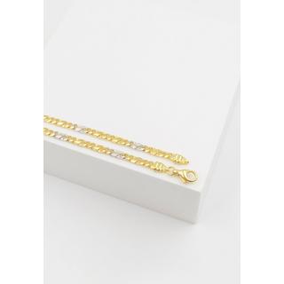 MUAU Schmuck  Collier 8 pièces bicolore jaune/blanc or 750, 3.2mm, 42cm 