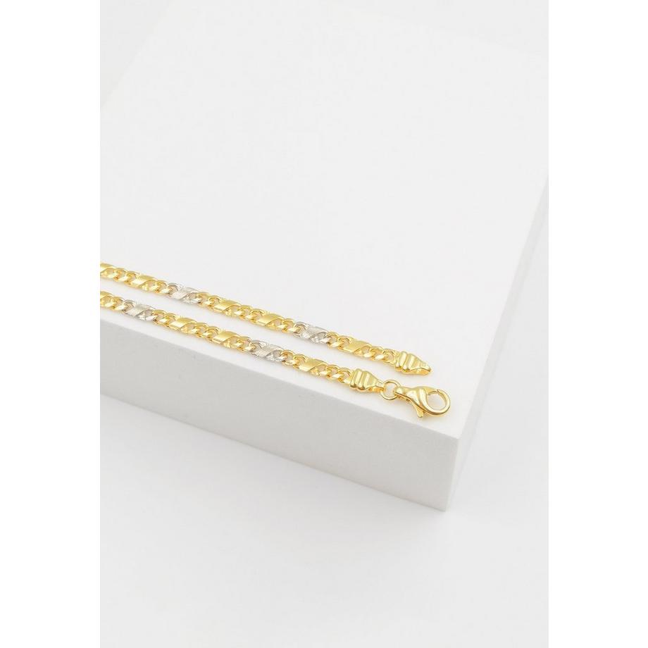 MUAU Schmuck  Collier 8er-Kette Bicolor Gelb-/Weissgold 750, 3.2mm, 42cm 
