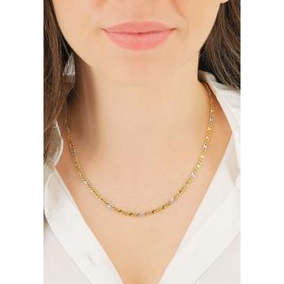 MUAU Schmuck  Collier 8 pièces bicolore jaune/blanc or 750, 3.2mm, 42cm 