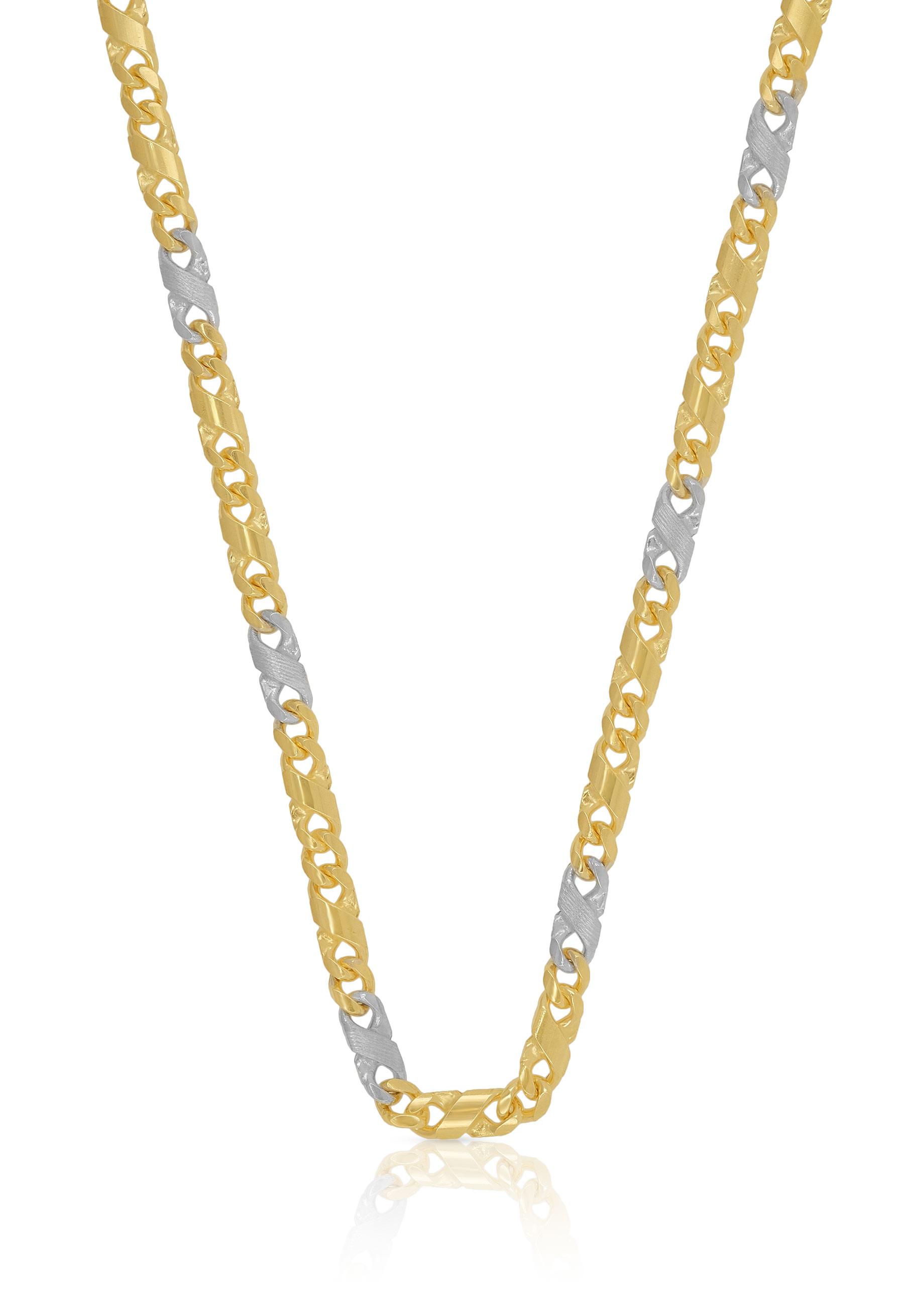 MUAU Schmuck  Collier 8 pièces bicolore jaune/blanc or 750, 3.2mm, 42cm 