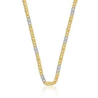 MUAU Schmuck  Collier 8 pièces bicolore jaune/blanc or 750, 3.2mm, 42cm 