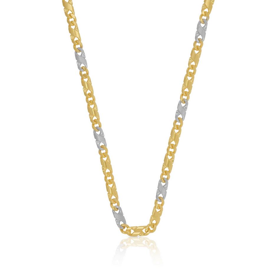 Collier 8er-Kette Bicolor Gelb-/Weissgold 750, 3.2mm, 42cm