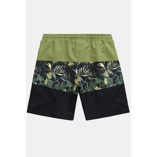 JP1880  Badeshorts, Beachwear, Elastikbund, Streifen mit Floral-Print 