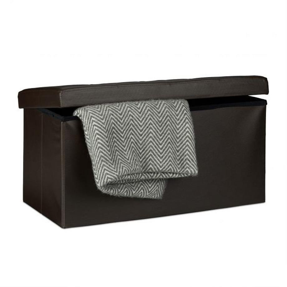 Banc avec espace de rangement en cuir artificiel