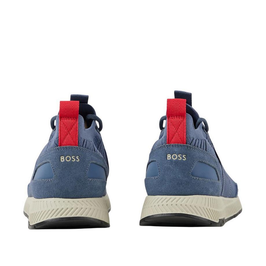 BOSS Titanium Wildleder Panel Sneaker  