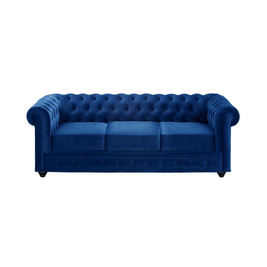 Vente-unique Divano CHESTERFIELD 3 posti in velluto Blu notte  