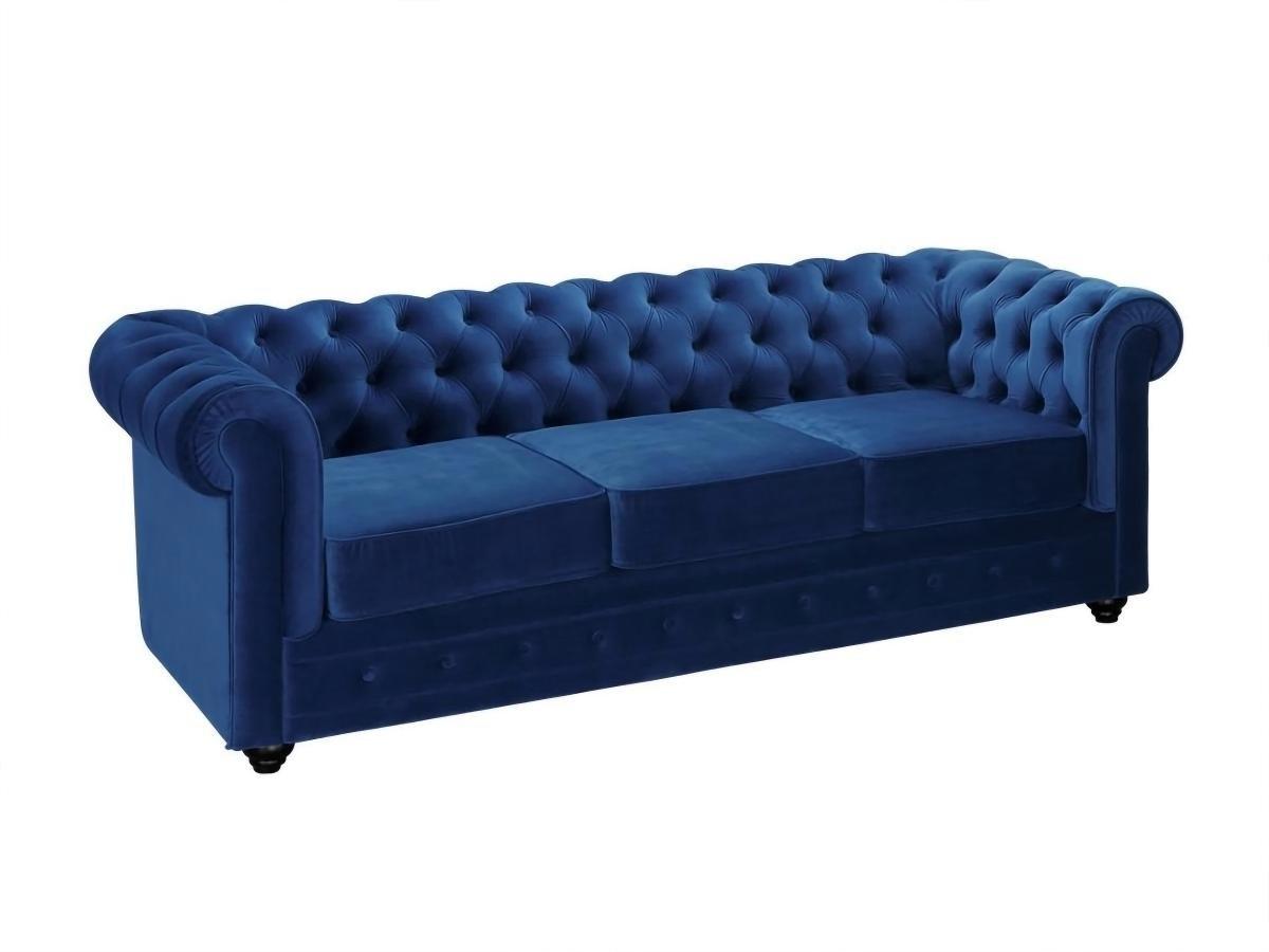 Vente-unique 3SitzerSofa CHESTERFIELD Samt  