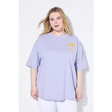 T-shirt oversize, broderie palmiers