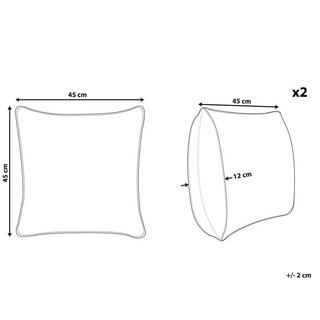 Beliani Dekokissen 2er Set aus Baumwolle Retro MIHALGAZI  