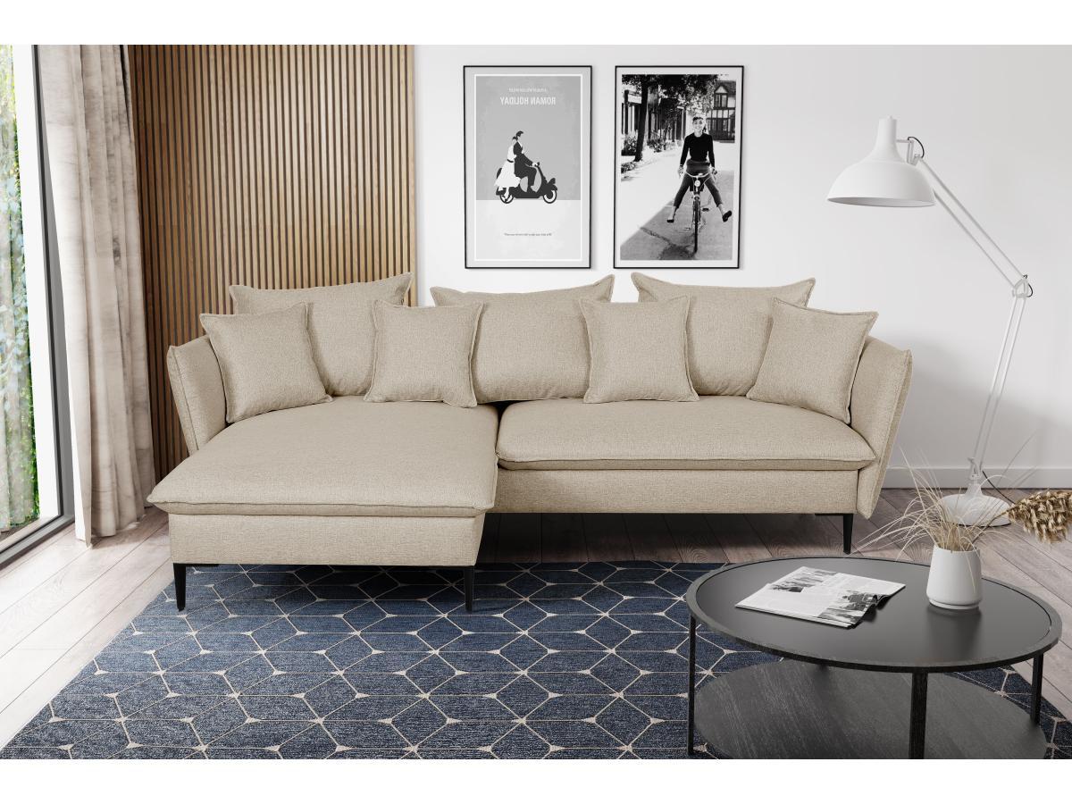 PASCAL MORABITO Canapé d'angle conible en tissu LAZARE de PASCAL MORABITO Angle gauche  