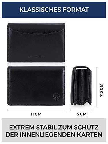 Only-bags.store  Étui pour cartes de visite en cuir avec protection RFID - espace pour 50 cartes de visite - 6 compartiments - étuis pour cartes de visite 