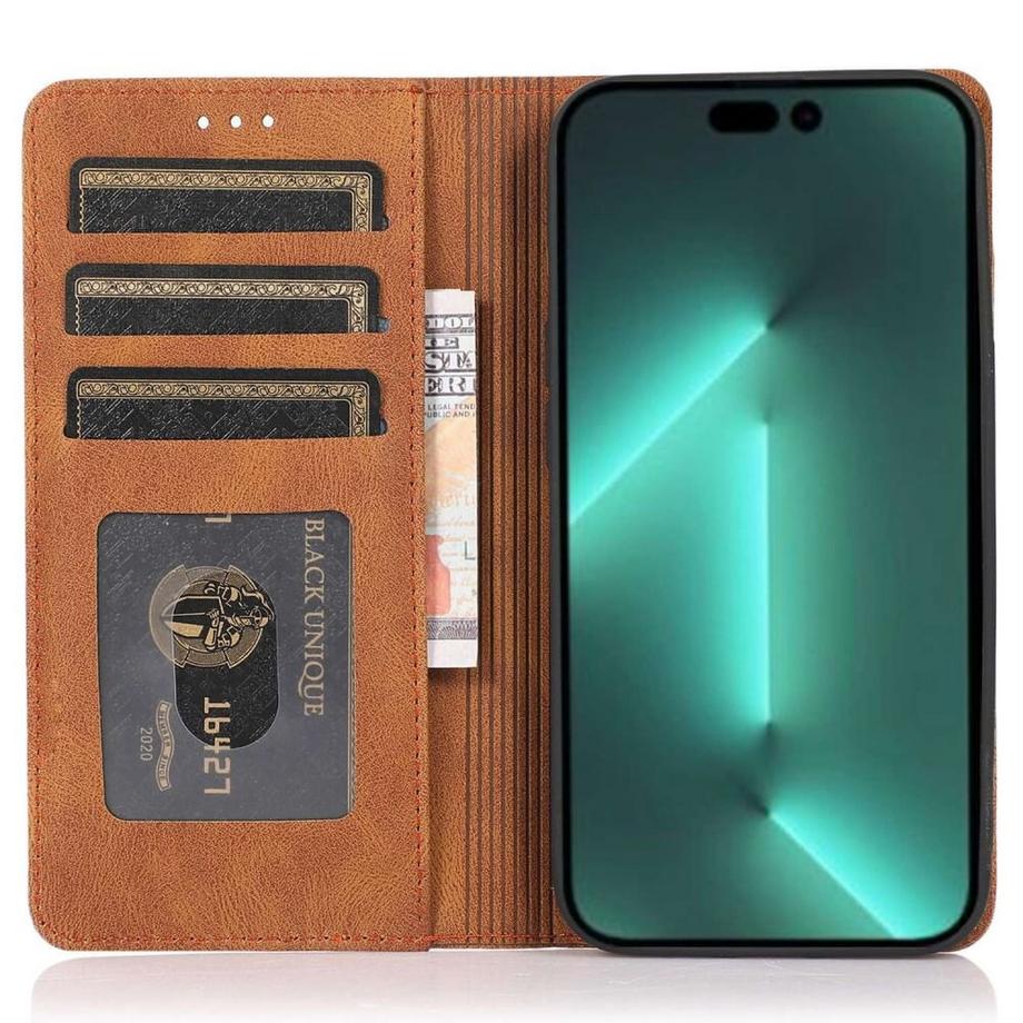 Cover-Discount  iPhone 15 Pro - Vintage éTui Flip Case 