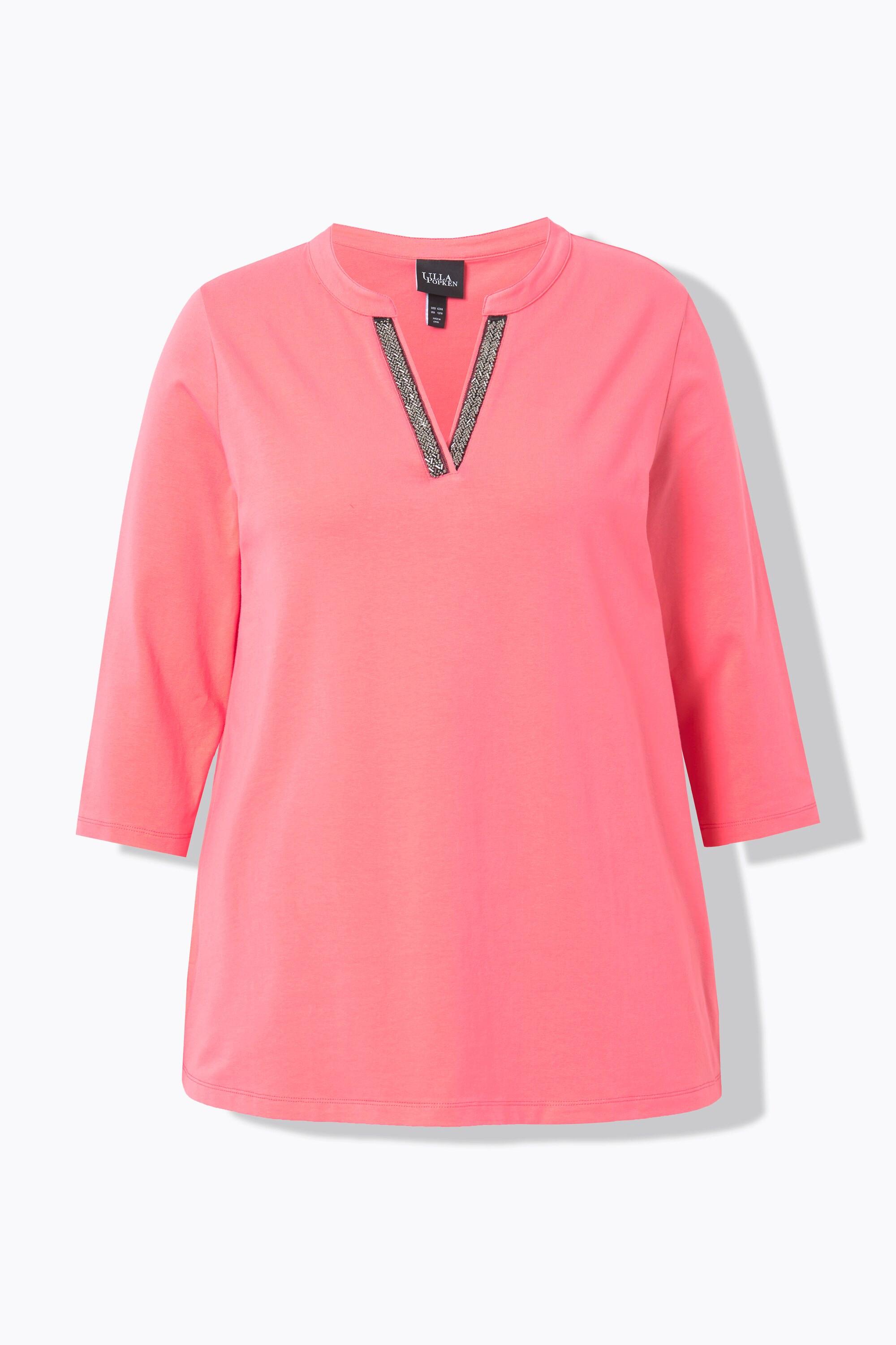 Ulla Popken  Longshirt, A-Linie, Tunika-Ausschnitt, 3/4-Arm 