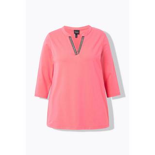 Ulla Popken  Longshirt, A-Linie, Tunika-Ausschnitt, 3/4-Arm 