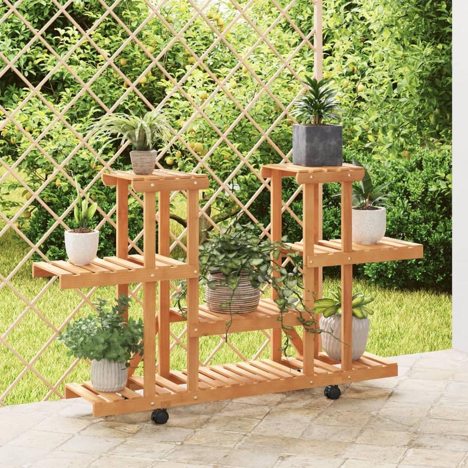 VidaXL portafiori con ruote Legno  