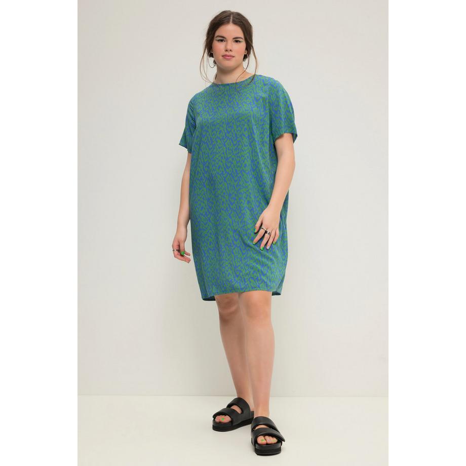 Studio Untold Minikleid Loose Shape Print Rundhals Halbarm  