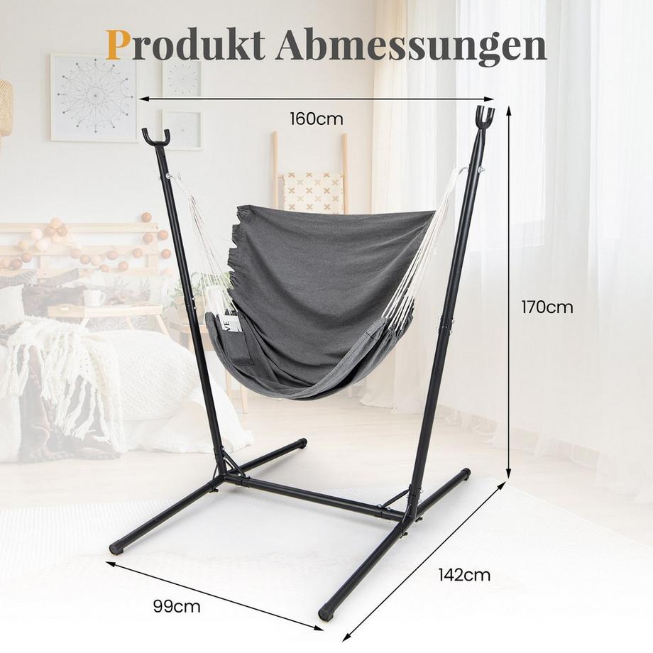 Northix Chaise suspendue réglable avec support  