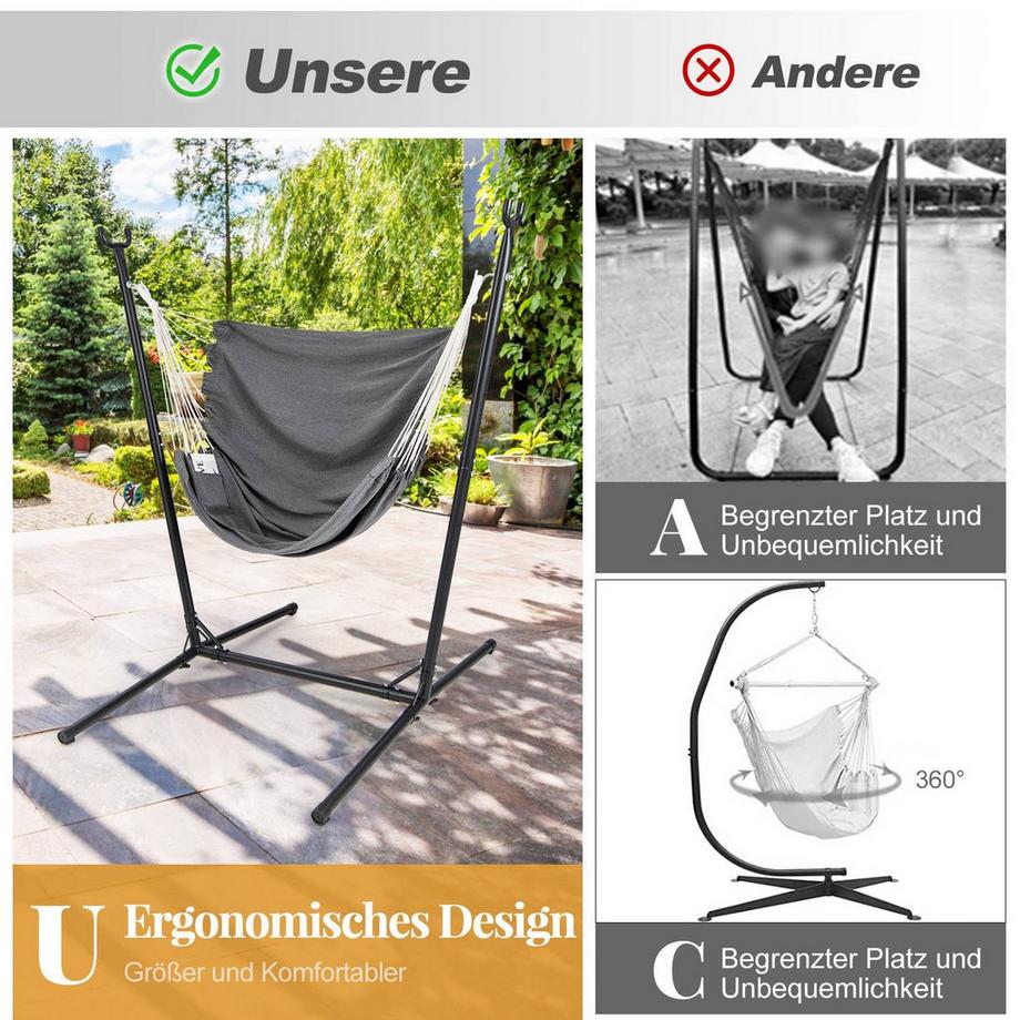 Northix Chaise suspendue réglable avec support  