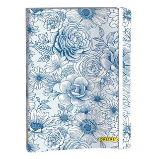 Online ONLINE Bullet Journal Blue Flowers A5 18022 120g, 72 Blatt dotted  