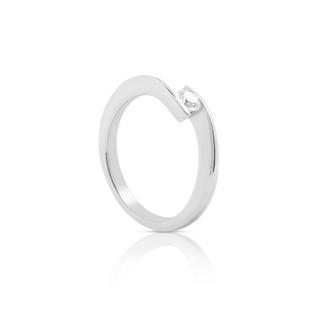 MUAU Schmuck  Bague Solitaire Diamant 0.20ct. or blanc 750 