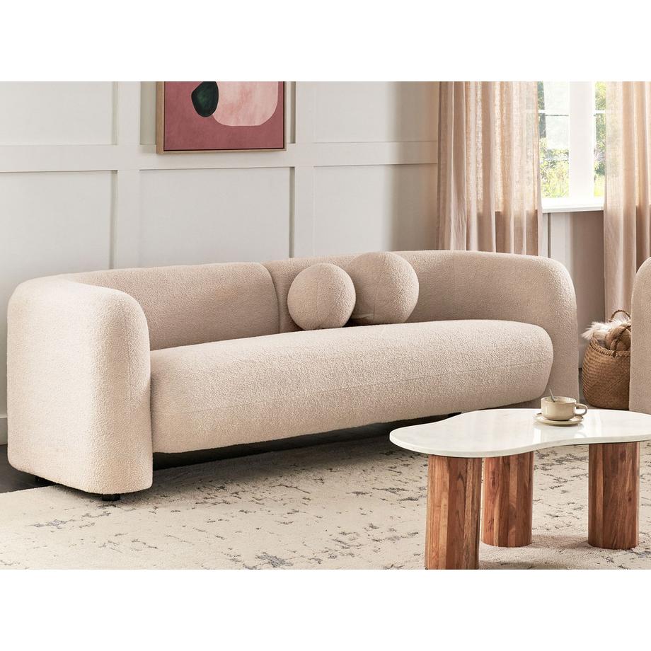 Beliani 3 Sitzer Sofa aus Bouclé Minimalistisch LEIREN  