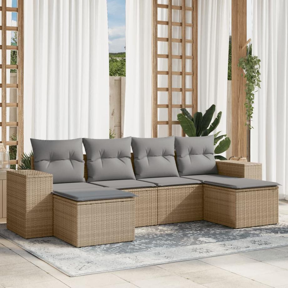 VidaXL Ensemble de canapés de jardin rotin synthétique  