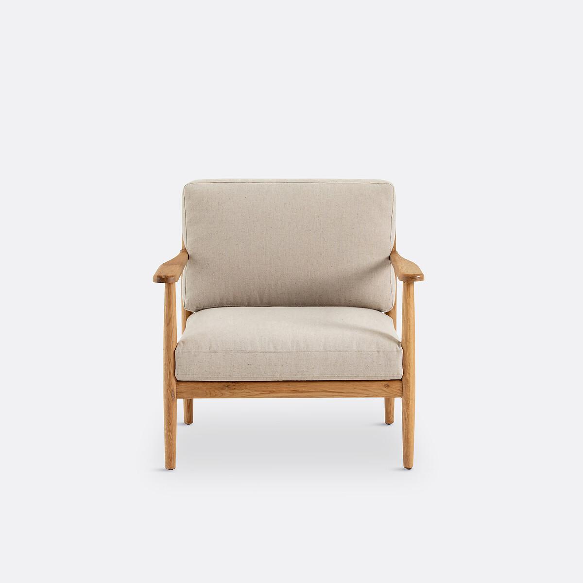 La Redoute Intérieurs Fauteuil vintage chêne et coton/lin  