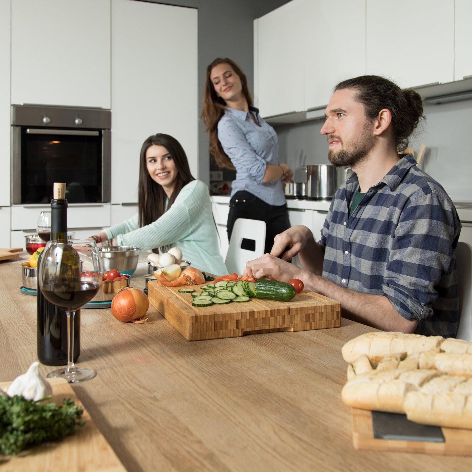 Northio Grande planche à découper en bambou  