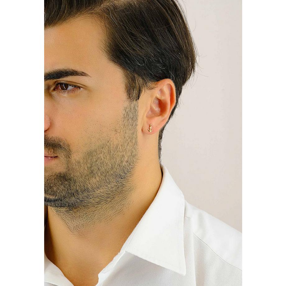 MUAU Schmuck  Oreillettes d'ancrage en or jaune 750, 9x5mm 