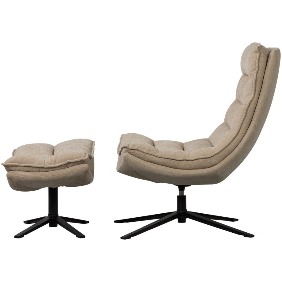 mutoni Drehsessel mit Hocker Kube natur  