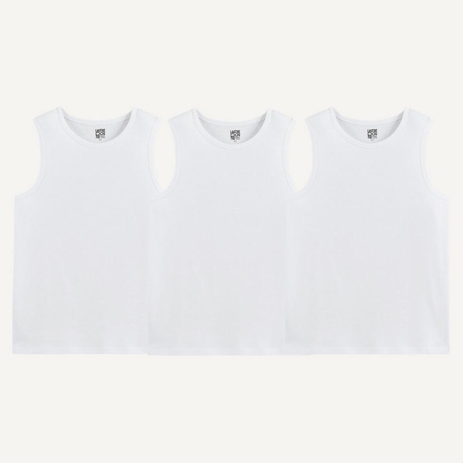 La Redoute Collections  Lot de 3 maillots de corps sans manches 