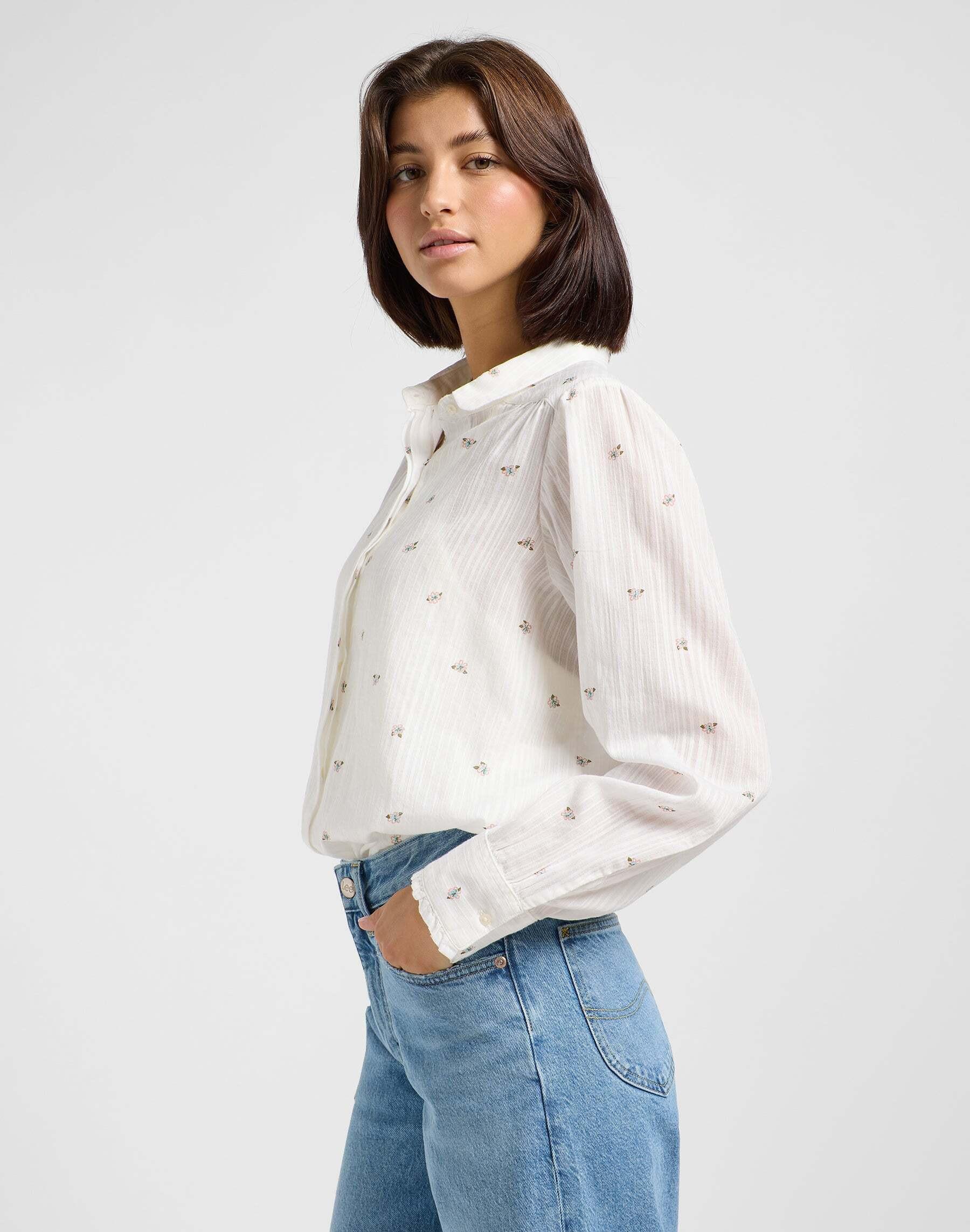 Lee  Langarmhemd Shirred Blouse 