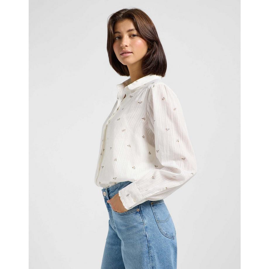 Lee Shirred Langarmbluse  