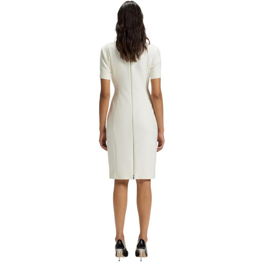 BOSS Damaisa Midi Kleid mit V-Ausschnitt und Kurzarm  