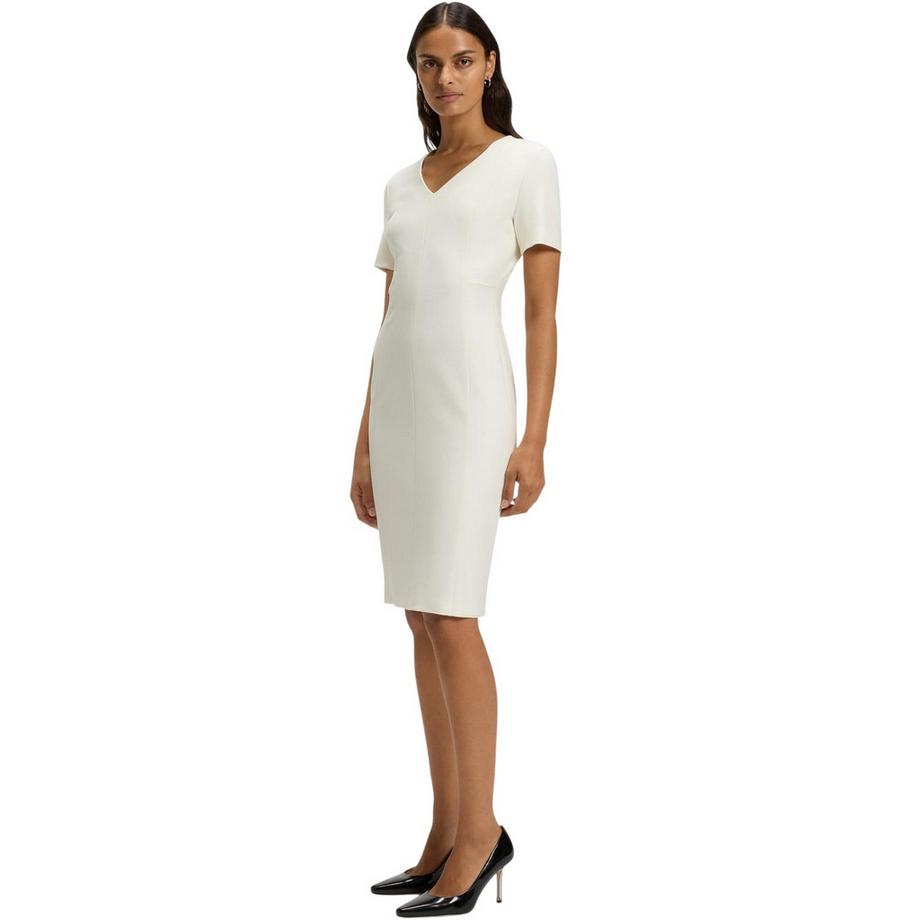 BOSS Damaisa Midi Kleid mit V-Ausschnitt und Kurzarm  