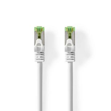 Câble réseau CAT7 | S/FTP | RJ45 mâle | RJ45 mâle | 10.0 m | sans accroc | rond | LSZH | blanc | enveloppe