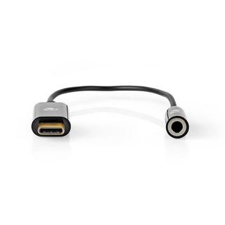 Nedis  Adaptateur USB-C™ | USB 3.2 Gen 1 | USB-C™ mâle | 3,5 mm femelle | 0,15 m | rond | nickelé | PVC | noir | étui 