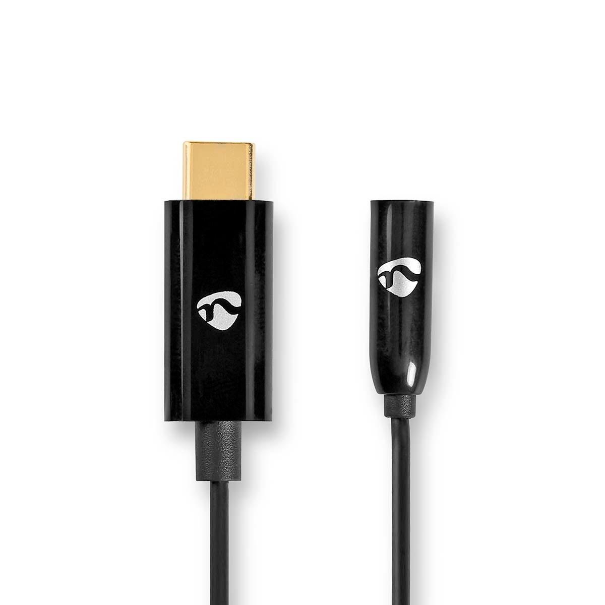 Nedis  Adaptateur USB-C™ | USB 3.2 Gen 1 | USB-C™ mâle | 3,5 mm femelle | 0,15 m | rond | nickelé | PVC | noir | étui 