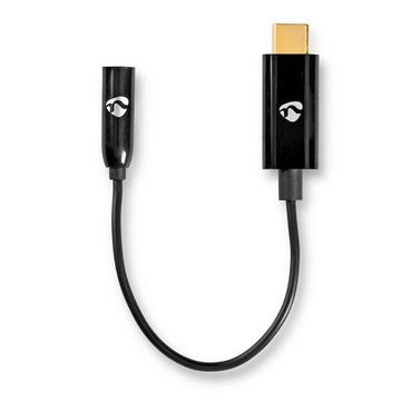 Adaptateur USB-C™ | USB 3.2 Gen 1 | USB-C™ mâle | 3,5 mm femelle | 0,15 m | rond | nickelé | PVC | noir | étui
