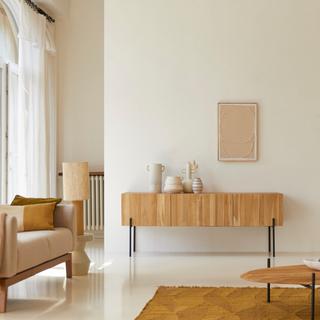 Tikamoon Mobile TV alto in teak massello 170 cm Honorine  