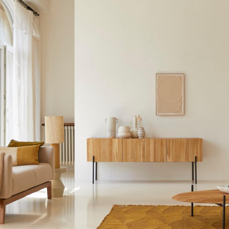 Tikamoon Meuble TV haut en teck massif 170 cm Honorine  