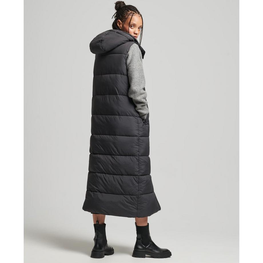 Superdry Longue Doudoune sans Manches à Capuche Ripstop  