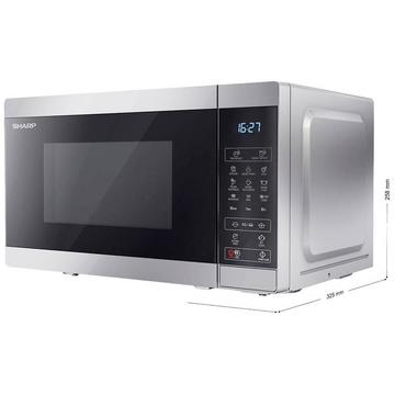 Mikrowelle Silber 800 W mit Display, Grillfunktion