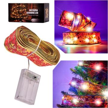 Ruban décoratif LED bande 10m 100LED lumières de sapin de Noël décoration de Noël multicolore avec piles