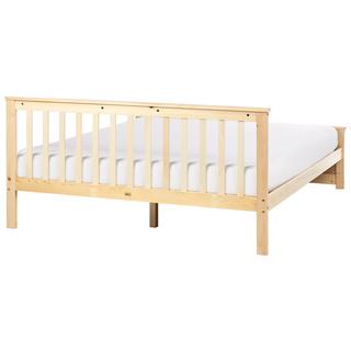 Beliani Lit avec sommier en Bois de pin Scandinave OLENDON  