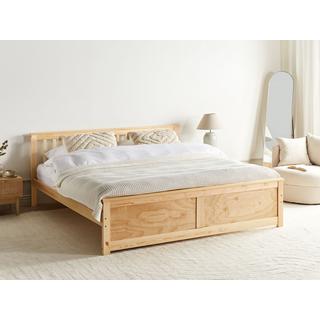 Beliani Lit avec sommier en Bois de pin Scandinave OLENDON  