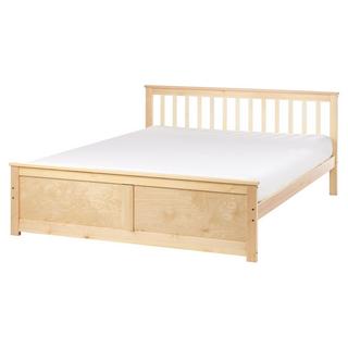 Beliani Lit avec sommier en Bois de pin Scandinave OLENDON  