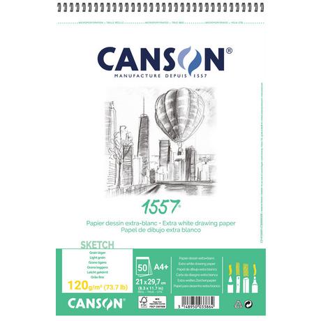 CANSON CANSON Skizzenpapier A4 31412A001 120g, weiss 50 Blatt  